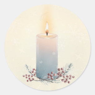 Candlelight Christmas Sympathy Envelope Gift  Classic Round Sticker