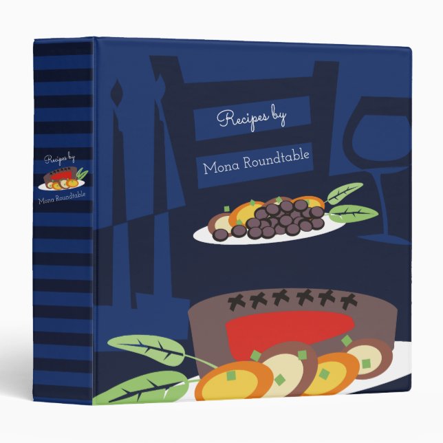 Candlelight dinner steak personal recipe cookbook binder (Front/Spine)