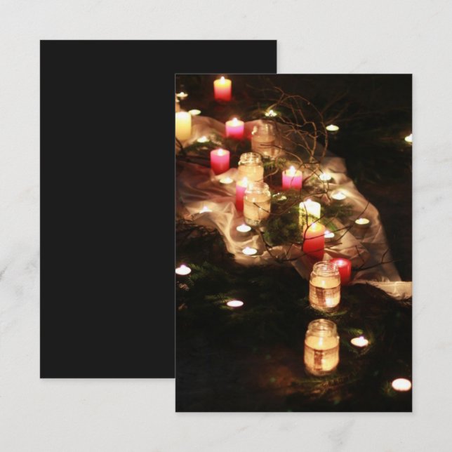 Candlelight Forest Enclosure Card – Customizable (Front/Back)