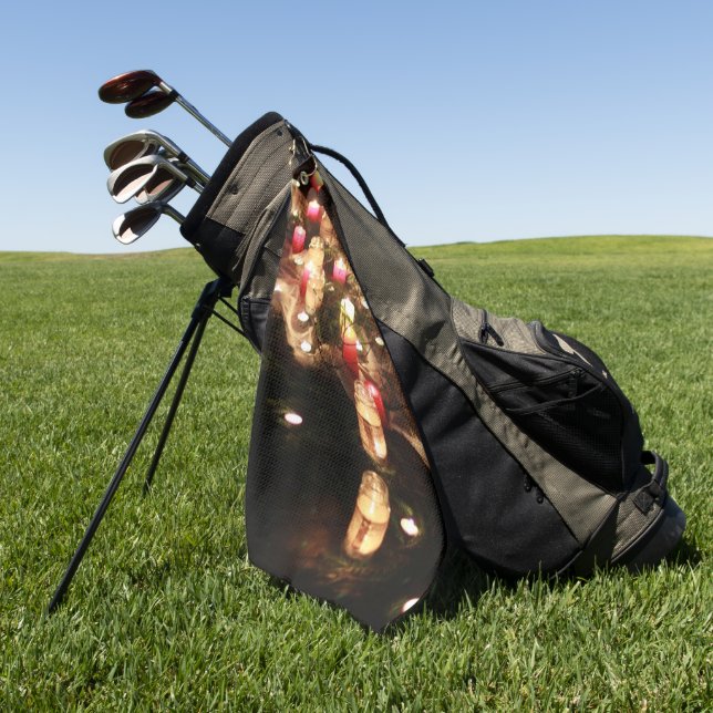 Candlelight Glow Golf Towel – Customizable (Green)