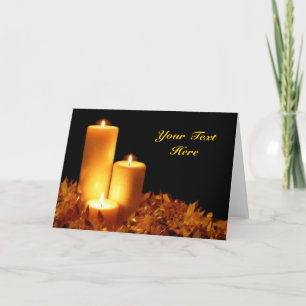 Candlelight in Soft Pastels Customizable Holiday Card