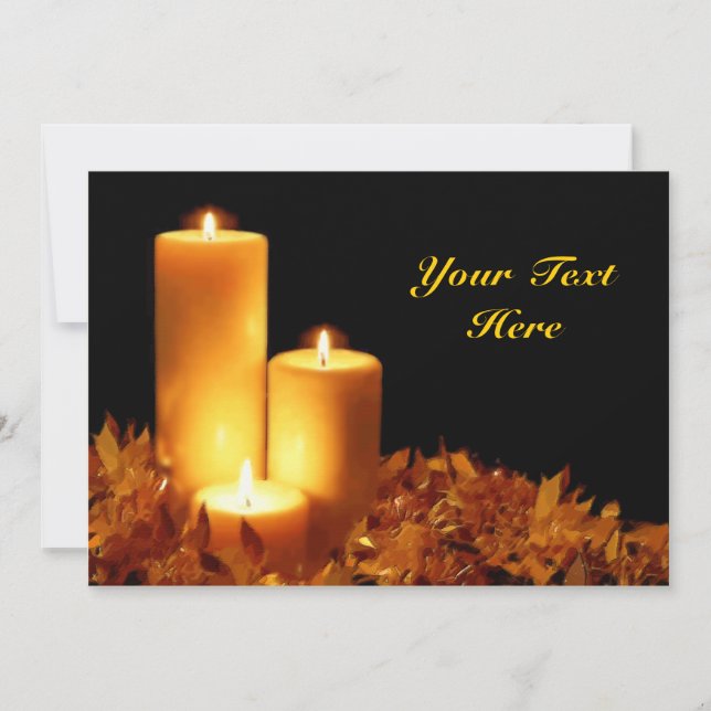 Candlelight in Soft Pastels Customizable Invitation (Front)