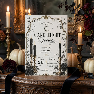 Candlelight Society Halloween Dinner Party Holiday Card