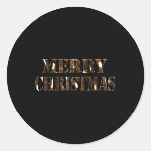 Candlelight Tygraphy Merry Christmas T Shirt  Classic Round Sticker