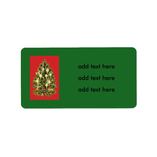 Candlelit Christmas Tree Ornaments Garland Label (Front)