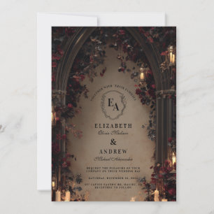 Candlelit Gothic Romance Wedding Invitation