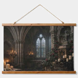 Candlelit Haunted Chapel Tapestry