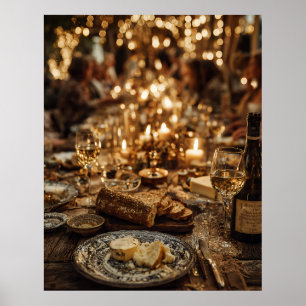 Candlelit Wine & Bread Feast Poster