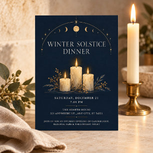 Candlelit Winter Solstice Dinner Invitation