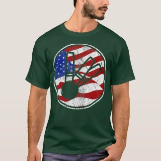 Candlepin Bowling American FlagVintage Candlepin B T-Shirt