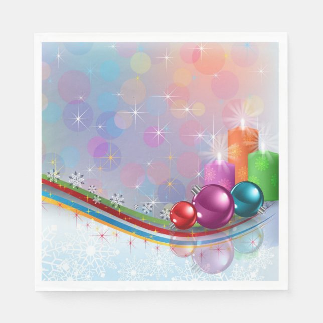 Candles and Ornaments Napkin (Front)