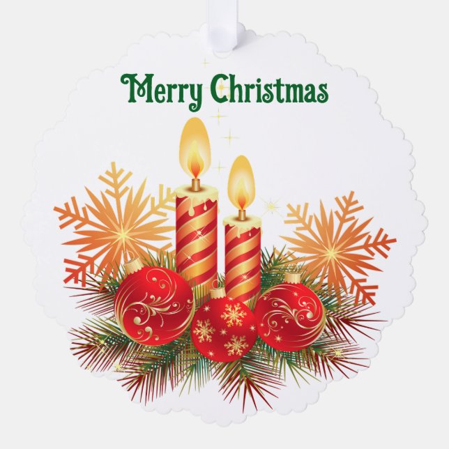 Candles And Ornaments Paper Ornament Card (Front)