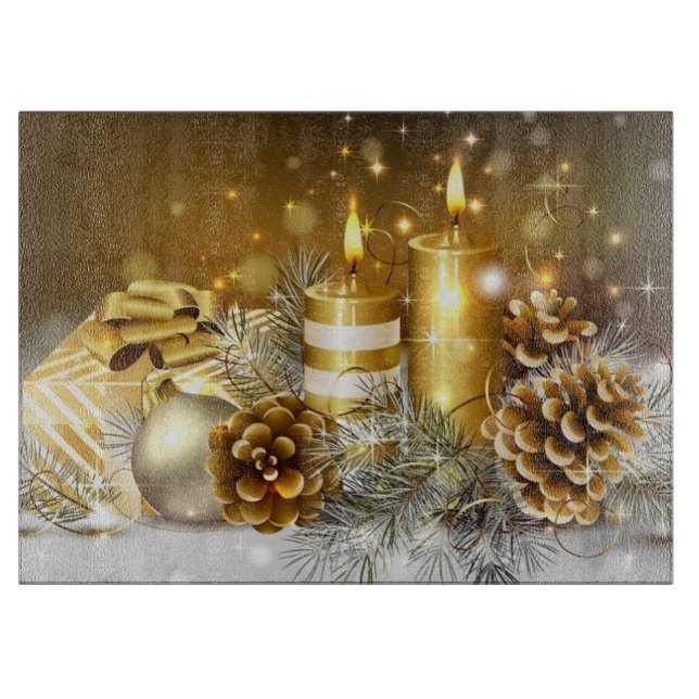 Candles and Pine cones Cutting Board (Front)
