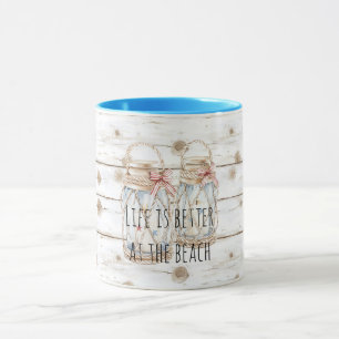 Candles Faux White Wood Mug