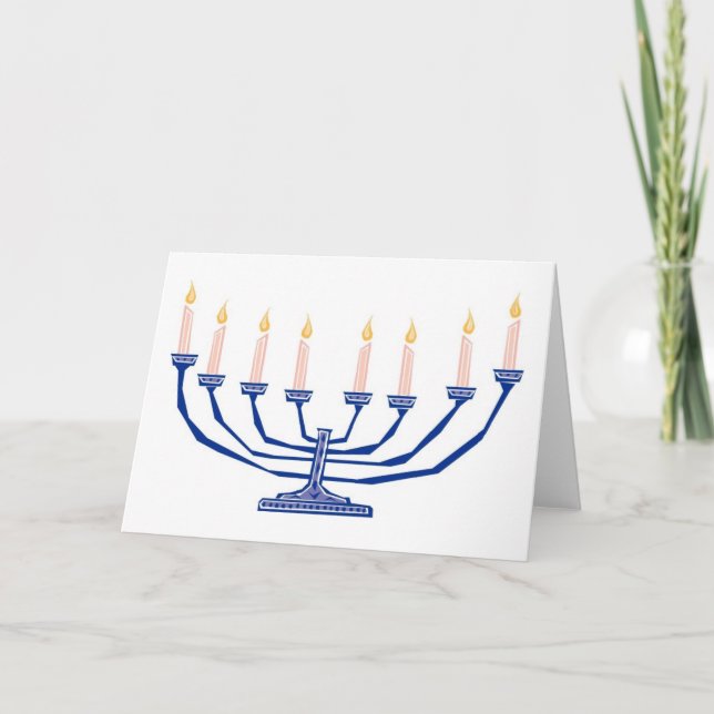 Candles For Hanukkah Holiday Card (Front)