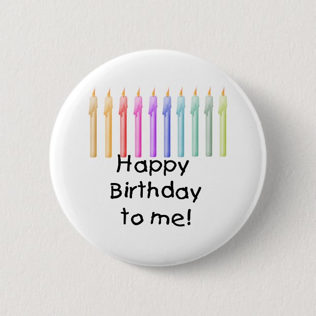 Candles Happy Birthday 2 Inch Round Button (Front)
