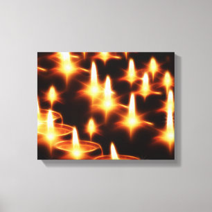 Candles Lights evening Dark Night Merry Christmas Canvas Print