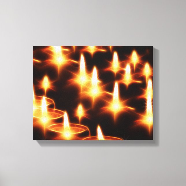 Candles Lights evening Dark Night Merry Christmas Canvas Print (Front)