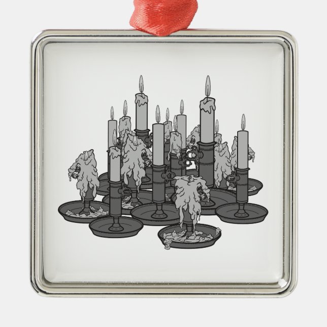 Candles Metal Ornament (Front)