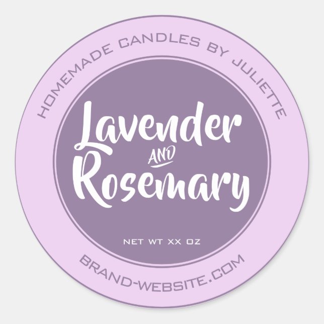 Candles Packaging Lavender Lilac Circle Product Classic Round Sticker (Front)