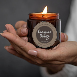 Candles Packaging Natural Brown Circle Product Classic Round Sticker
