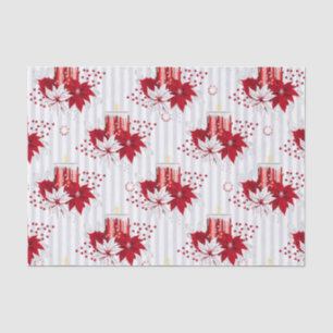 Candles & Poinsettia Tissue Paper