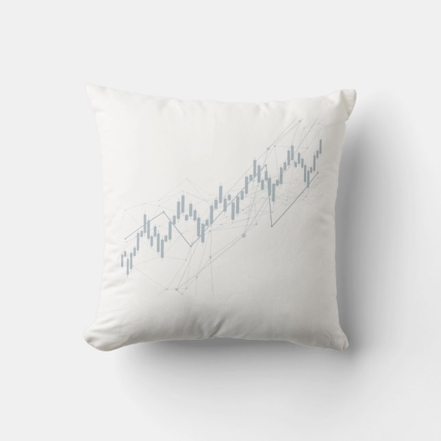 Candlestick chart throw pillow (Front)