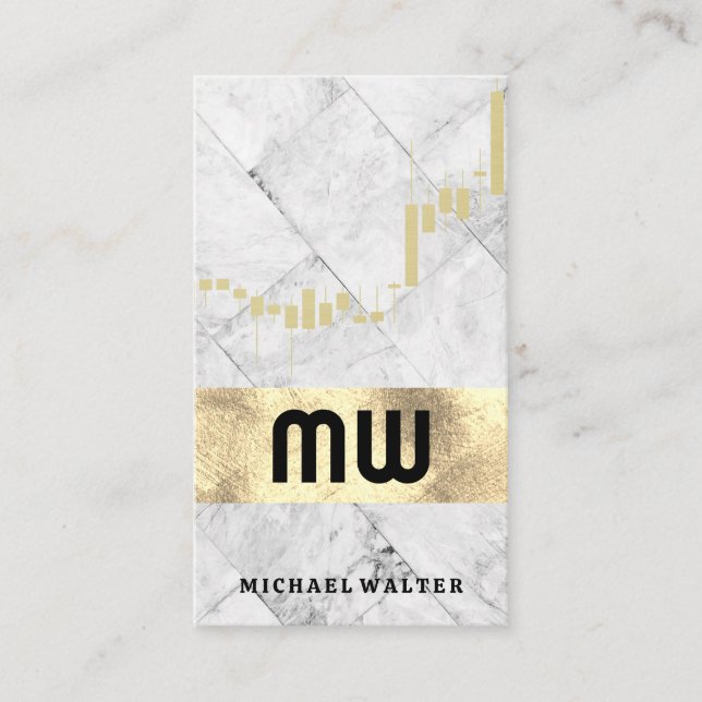 Candlestick Chart | Tile Pattern Business Card (Front)