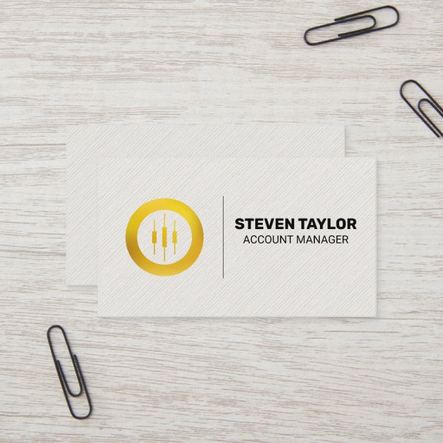 Candlestick Icon | Stock Broker Business Card (Front/Back In Situ)