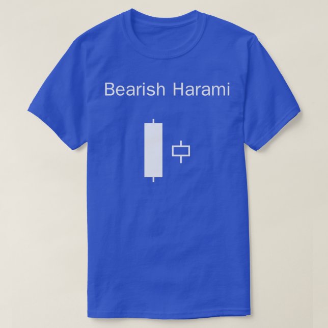 Candlestick Pattern BlackampWhite Bearish Harami T-Shirt (Design Front)