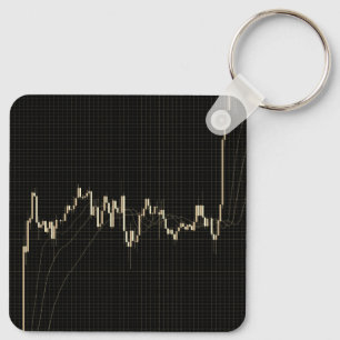 Candlestick Stock Market Financial Chart  Keychain