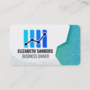 Candlesticks   Geometric Patterns   Fintech Logo Business Card