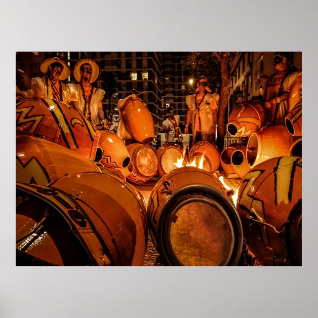 Candombe drums being tempered, montevideo, uruguay poster (Front)