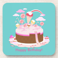 Candy and chocolate cake for birthday party