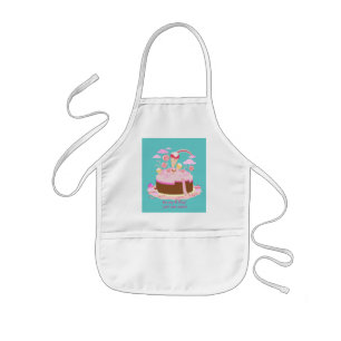 Candy and chocolate cake for birthday party kids apron
