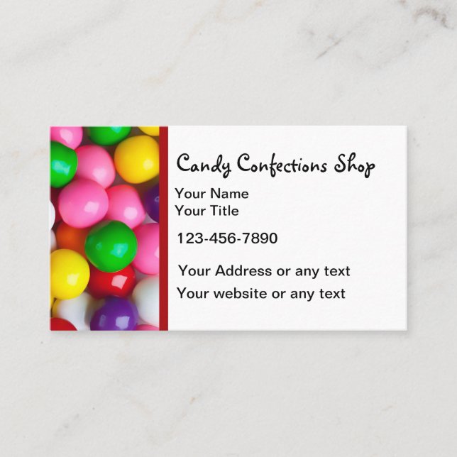 Candy And Confections Business Card Template (Front)