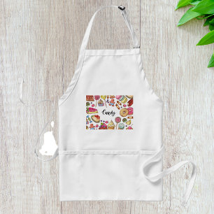 Candy and Dessert Doodles Sweet Treats Pattern  Standard Apron