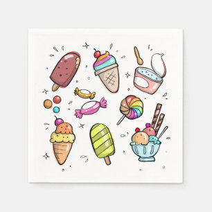 Candy and ice cream napkin