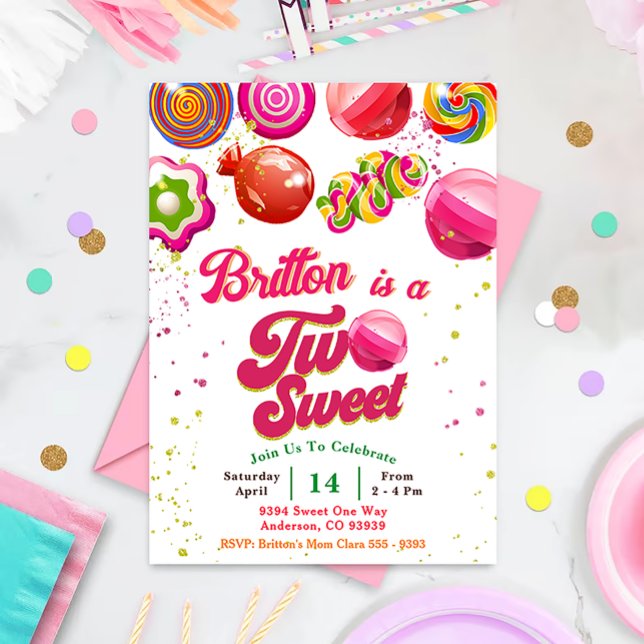 Candy Anniversaire Deux Soirées Sucrées Invitation (Créateur téléchargé)