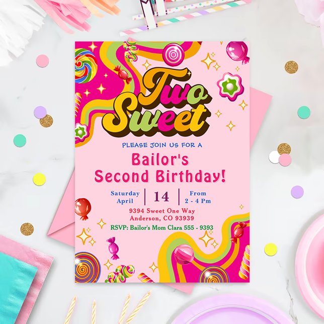 Candy Anniversaire Invitation Deux Soirées (Créateur téléchargé)