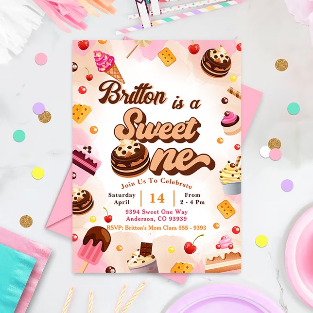 Candy Anniversaire Invitation Sweet One Party (Créateur téléchargé)