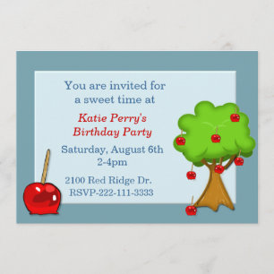 Candy Apple Birthday Invitation