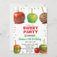 Candy Apple birthday party Invitation