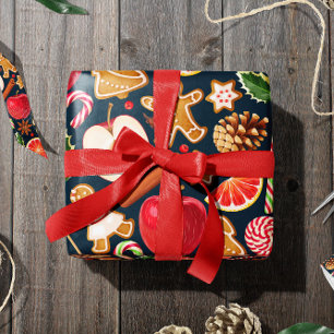 Candy Apple Christmas Wrapping Paper
