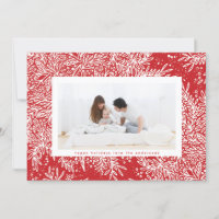 Candy Apple Red Ice White Snowflake Photo Frame