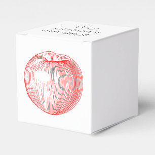 Candy Apple Red Letterpress Apple Favor Box