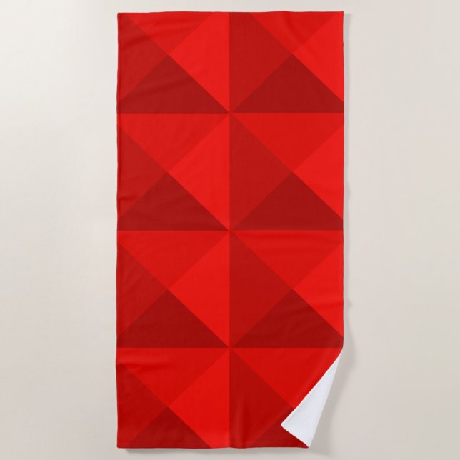 Candy Apple Red Pyramids Beach Towel (Front)