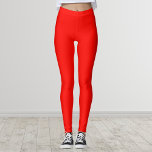 Candy Apple Red Solid Color Leggings<br><div class="desc">Candy Apple Red Solid Color. A bold and eye-catching, vibrant shade of red that exudes energy and passion. This intense color is sure to make a statement and capture attention. Perfect for holiday themes, Candy Apple Red brings a festive and joyful spirit to your celebrations.</div>