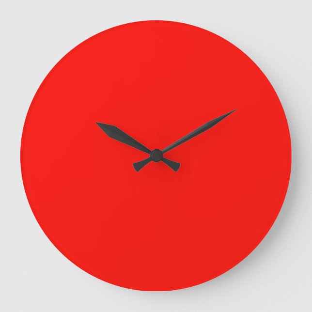 Candy Apple Red Solid Colour Large Clock (Front)