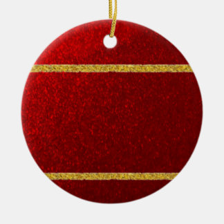 Candy Apples Red Gold  Ceramic Ornament
